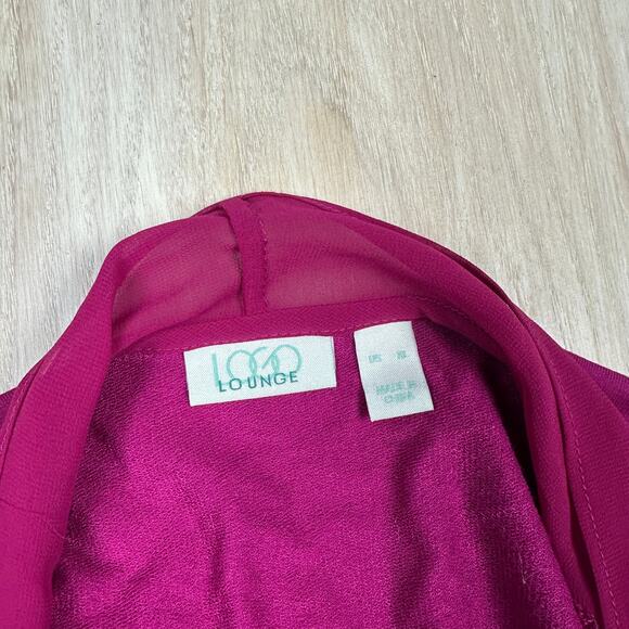 LOGO Lori Goldstein Magenta Long Sleeve Open Front Draped Pockets Cardigan XL - Picture 8 of 12